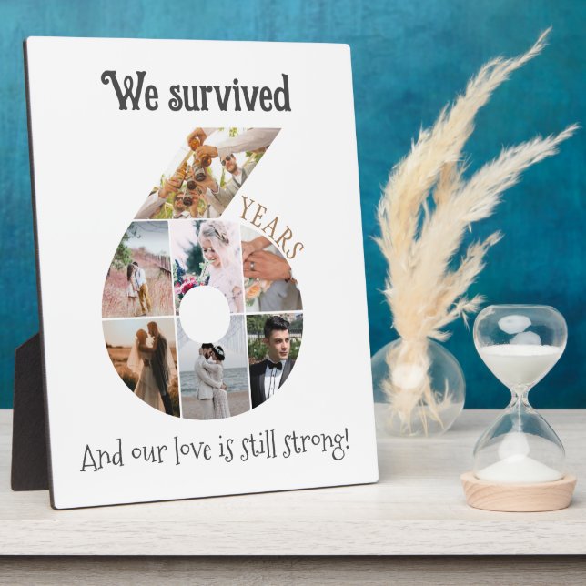 Sechsjähriges Hochzeitstag Fotoplatte (Seite)