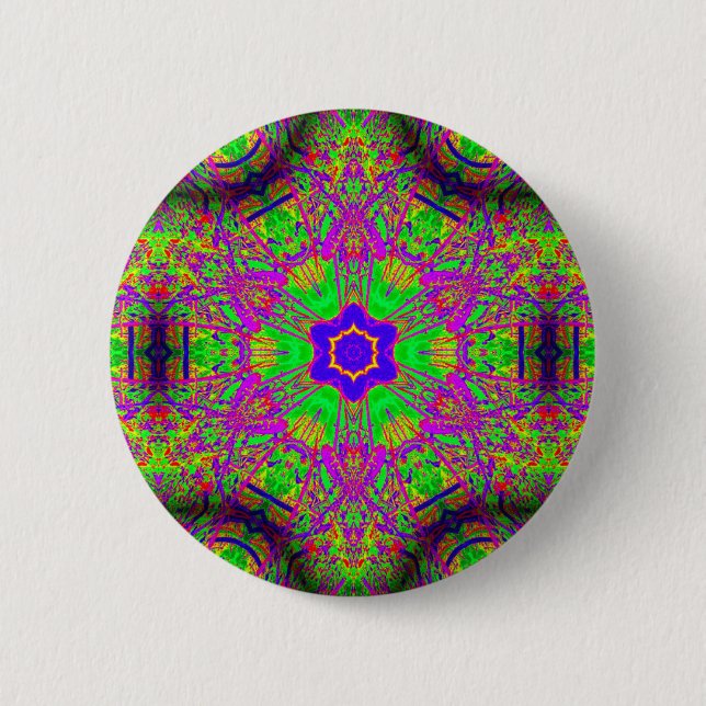 sechsseitige Blausternhupie Button (Vorderseite)