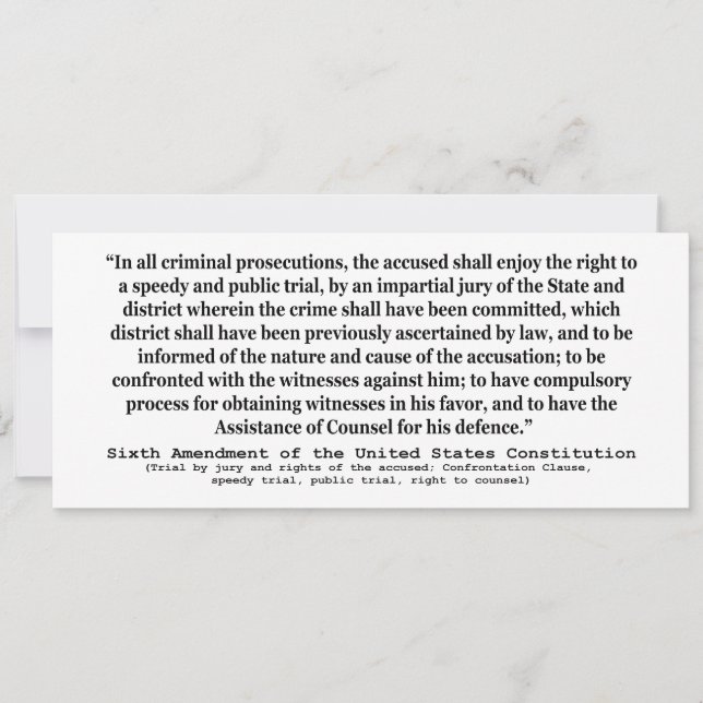 Sechste Änderung der Verfassung der Vereinten Staa (Vorderseite)