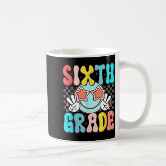 Sechste Klasse Retro groovy Smiley Gesicht 6. Klas Kaffeetasse