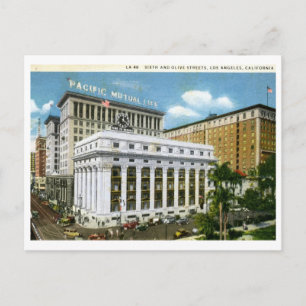 Sechste & Olivenhaine, Los Angeles 1933 Vintag Postkarte