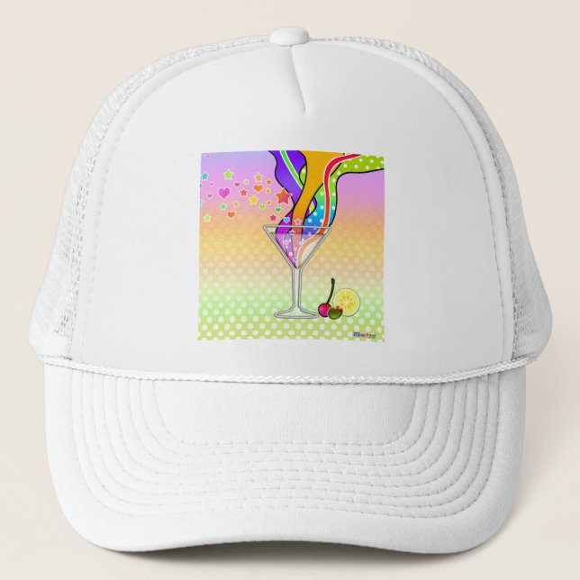SECHSTEN POP ART STYLE MARTINI TRUCKERKAPPE (Vorderseite)