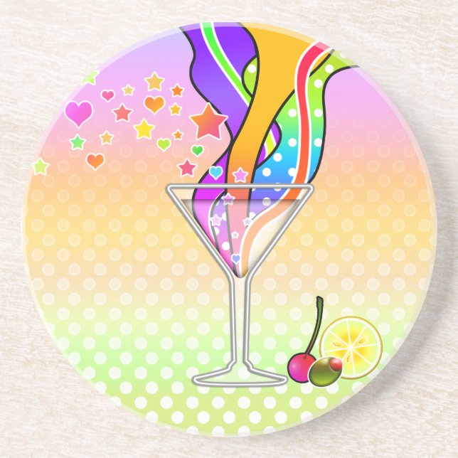 SECHSTEN POP ART STYLE MARTINI UNTERSETZER (Vorne)