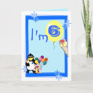 Sechster Geburtstag Karte