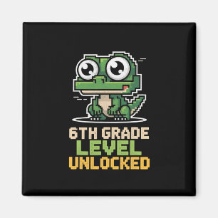 Sechstklässler-Gamer-Echse Level Up Bildung Ck To Magnet