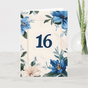 Sechzehn elegante Blumen Feiertagskarte