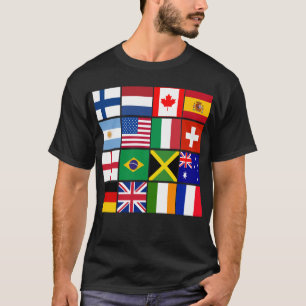 Sechzehn Flaggen vieler Nations-T - Shirts, T-Shirt