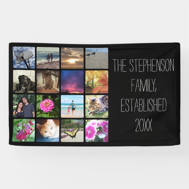 Sechzehn gerundete Ecken-Foto Collage oder Banner (Horizontal)