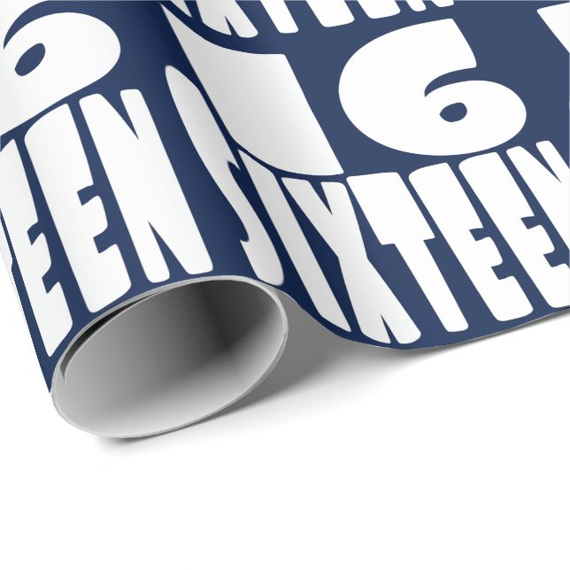 Sechzehn in BIG-Buchstaben Geschenkpapier (Rolleneckpunkt)