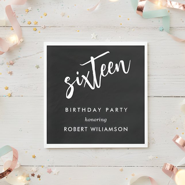 sechzehn zum schwarzen Geburtstag Serviette (Von Creator hochgeladen)