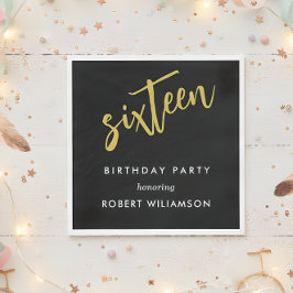 sechzehn zum schwarzen Geburtstag Serviette