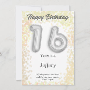 Sechzehnjährige Happy Birthday Card
