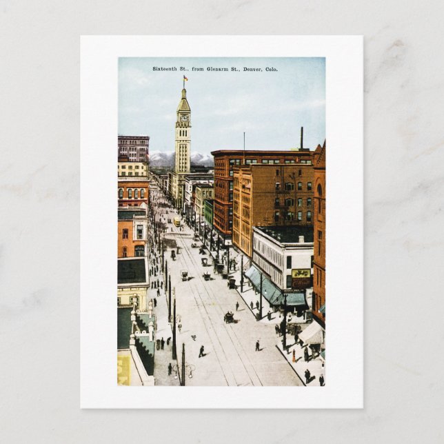 Sechzehnte Straße von Glenarm Street, Denver, Colo Postkarte (Vorderseite)