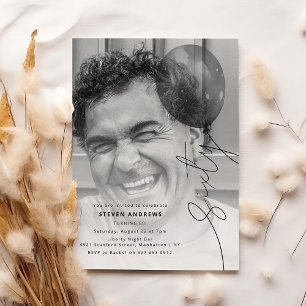 Sechzig Ballonschnur   Foto 60. Geburtstagsfeier Einladung