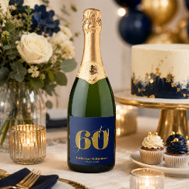 Sechzig Elegantes Blau & Gold 60. Geburtstag