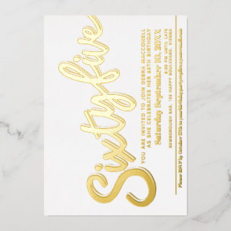 Sechzig fünfundsechzigste Geburtstagspartei Weißgo Folieneinladung