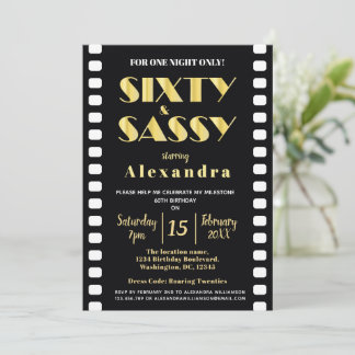 Sechzig & Sassy Black Gold Roaring Twenties 60. Einladung