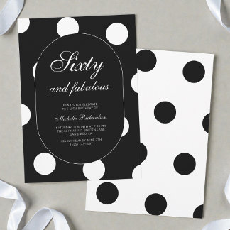 Sechzig und Fabelhaft Polka Dot 60. Geburtstagsfei Einladung