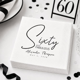 Sechzig und Fantastisch Name Datum 60. Geburtstags Serviette