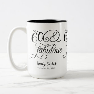 Sechzig und Fantastisch Skript 60. Geburtstagsfeie Zweifarbige Tasse