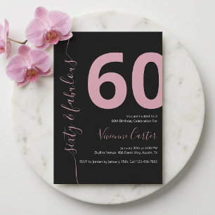 Sechzig und Fantastisch Skript Rosa 60. Geburtstag Einladung