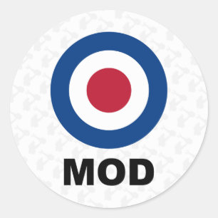 Sechziger Mod-Target-Aufkleber Runder Aufkleber