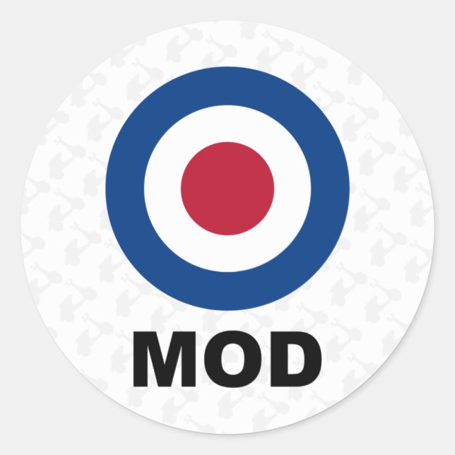 Sechziger Mod-Target-Aufkleber Runder Aufkleber (Vorderseite)