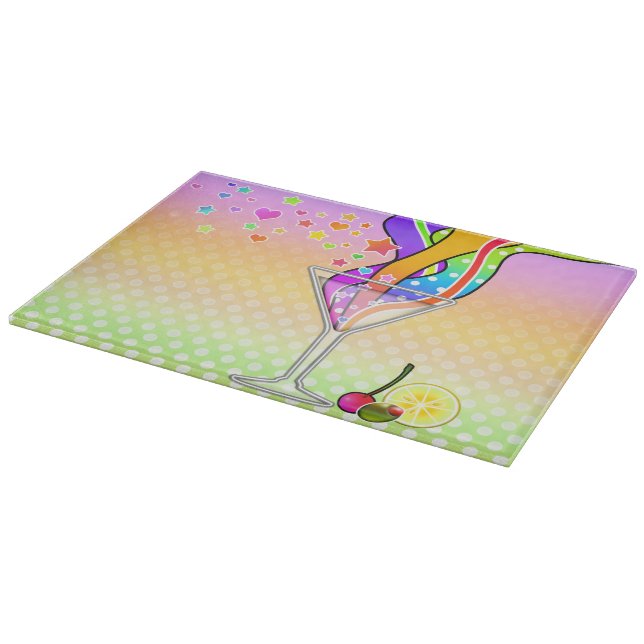 SECHZIGER-POP-KUNST-ART MARTINI SCHNEIDEBRETT (Ecke)