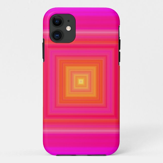 Sechziger-Steigung - rosa blaues lila orange Gelb Case-Mate iPhone Hülle (Rückseite)