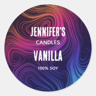 Sechzigere Vibe Circles & Wirbel Cool Candle Busin Runder Aufkleber