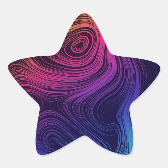 Sechzigere Vibe Circles & Wirbel Cool Stern-Aufkleber (Vorderseite)