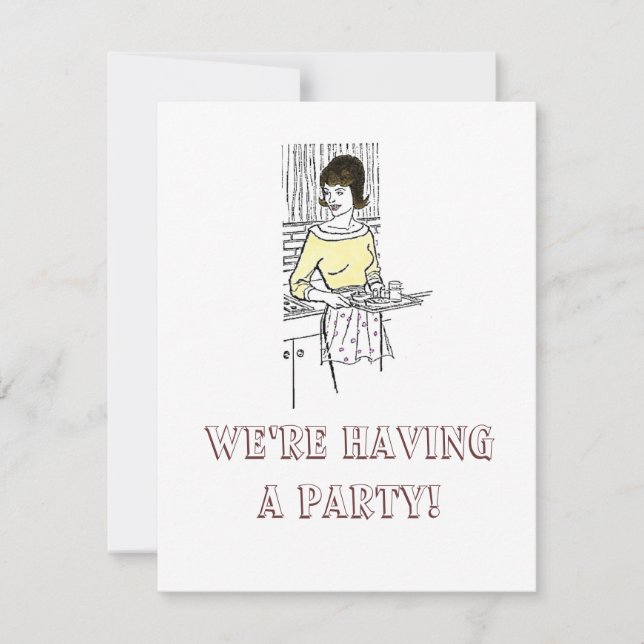 Sechzigerjahre Hausfrau - Einladung, sind wir H… Einladung (Vorderseite)