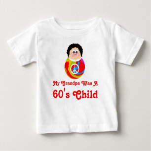 Sechzigerjahre Kinderlustiges Cartoon-Friedenskind Baby T-shirt