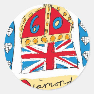 sechzigjähriges Jubliäum 2012 der Königin Runder Aufkleber