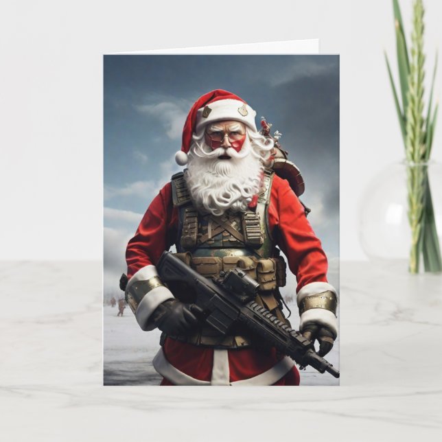 Second Amendment Santa Christmas Card Patriotic  Karte (Vorderseite)