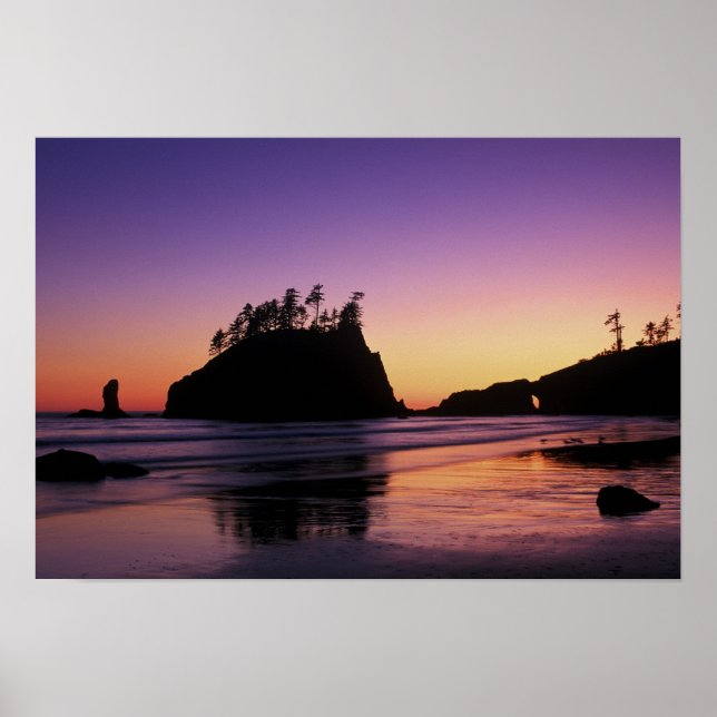 Second Beach at Twilight, Olympic NP, WA, USA Poster (Vorne)