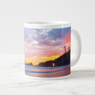 Second Beach bei Sonnenuntergang, Washington Jumbo-Tasse