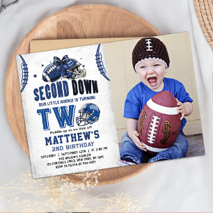 Second Down Football 2. Geburtstag Foto Einladung