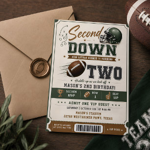 Second Down Football 2. Geburtstagsticket Einladung