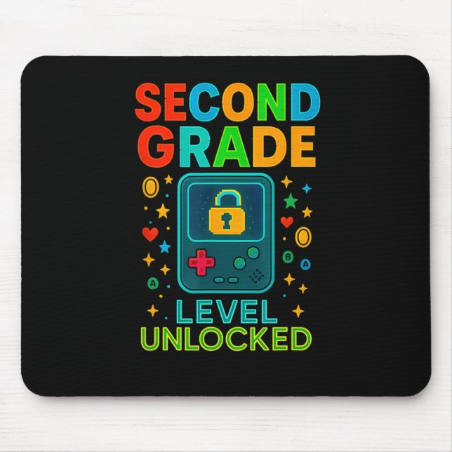 Second Grade Level Unlocked Gamer Ck To School Con Mousepad (Vorne)