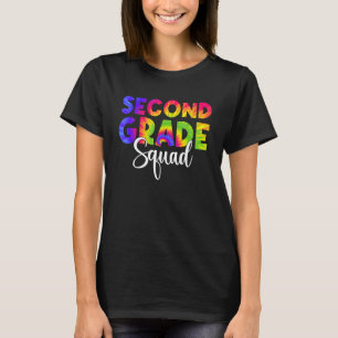 Second Grade Squad Tie Dye Würdigung Tag Rücken T T-Shirt