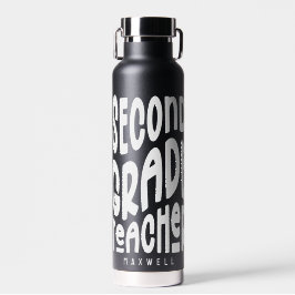 Second Grade Teacher Minimalist Text Trinkflasche