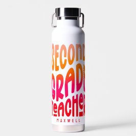 Second Grade Teacher Orange Red Ombre Trinkflasche