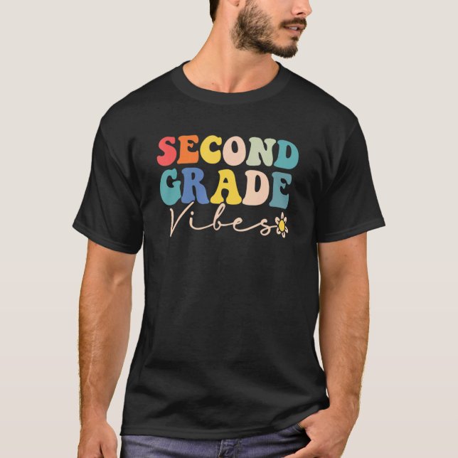 Second Grade Vibes  2nd Grade Team Retro 1st Day o T-Shirt (Vorderseite)