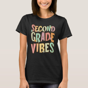 Second Grade Vibes Colorful T-Shirt