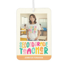 Second Gradel Teacher Colorful Text Photo Autolufterfrischer
