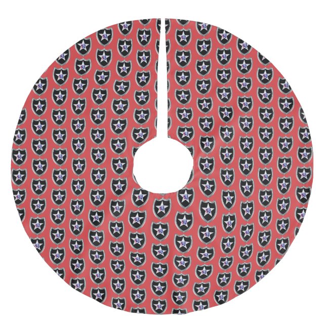 Second Infantry Division  Polyester Weihnachtsbaumdecke (Vorderseite)