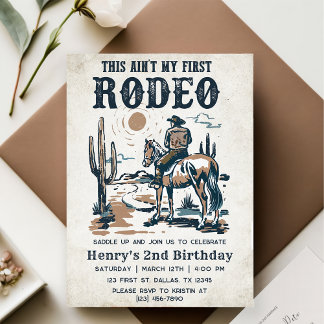 Second Rodeo Western Cowboy 2. Geburtstag Einladung