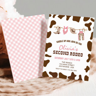 Second Rodeo Western Cowboy 2. Geburtstag Einladung