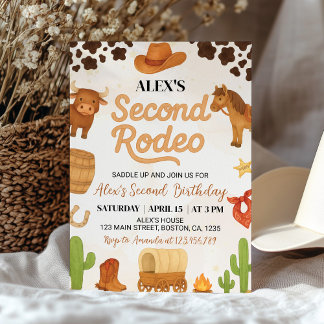 Second Rodeo Western Cowboy Einladung zum Geburtst